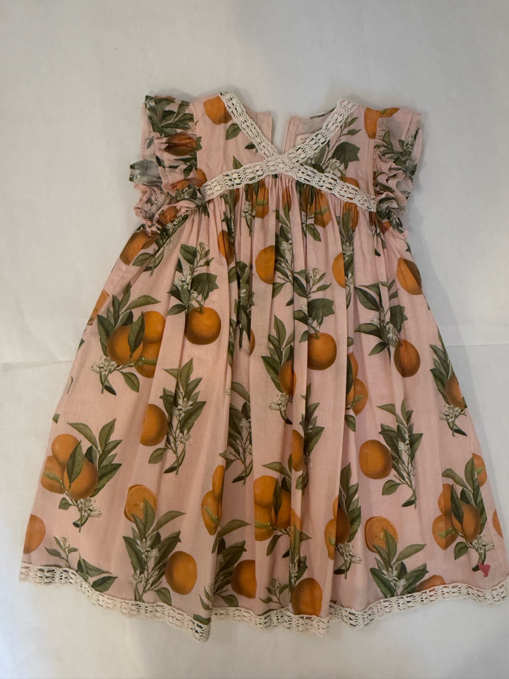 Pink Chicken Pink and Orange Fruit Print Dress